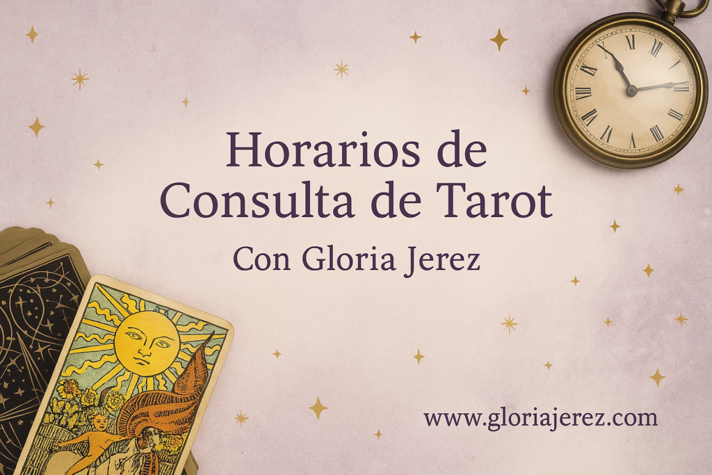 Imagen con el horario semanal de la consulta de Tarot de Gloria Jerez