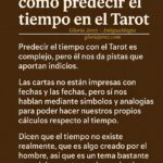 Imagen con texto explicativo sobre las dificultades y teorías para predecir el tiempo en el Tarot.