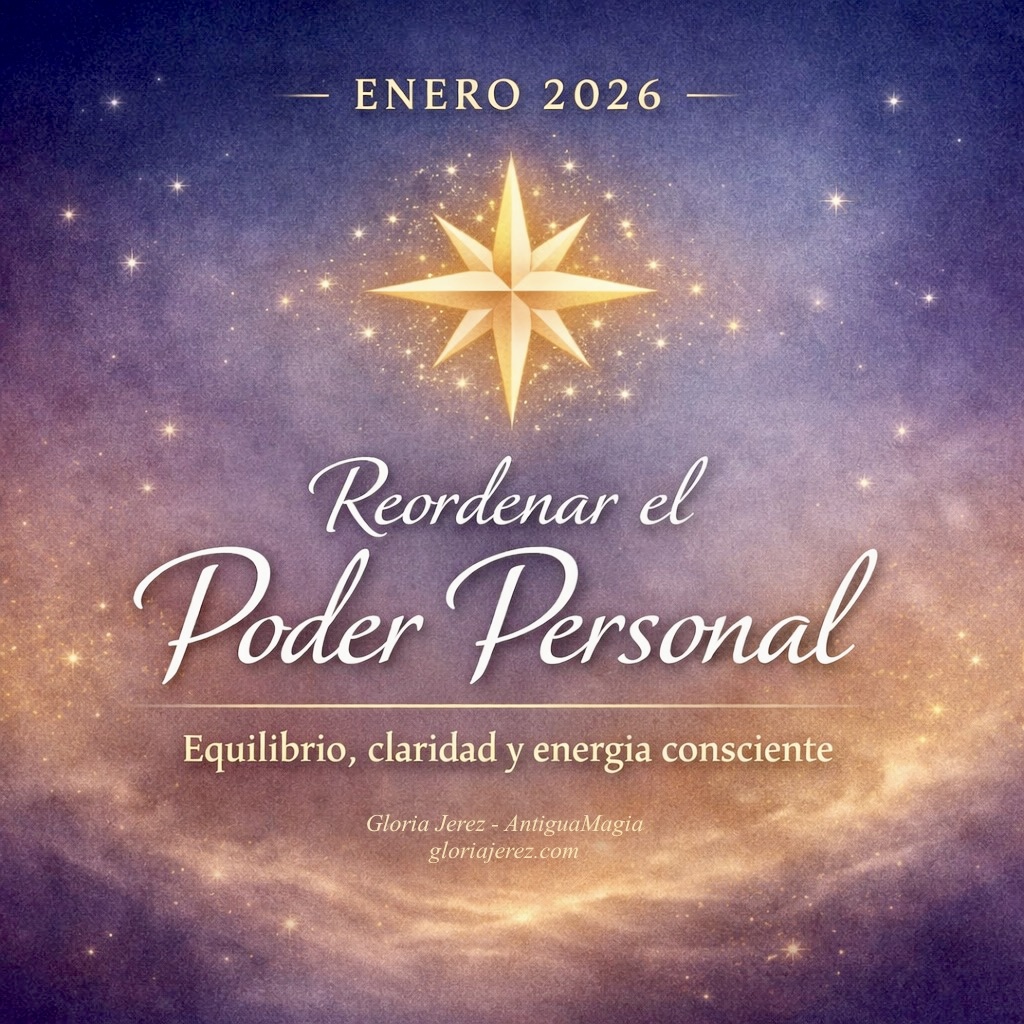 Imagen base de enero 2026 con estrella de ocho puntas que simboliza el reordenamiento del poder personal y la autoridad interior
